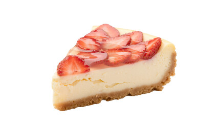 Delicious Cheesecake Slice with Fresh Strawberries and Glaze