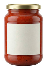 Homemade tomato sauce jar kitchen food photography close-up cooking isolated on transparent background