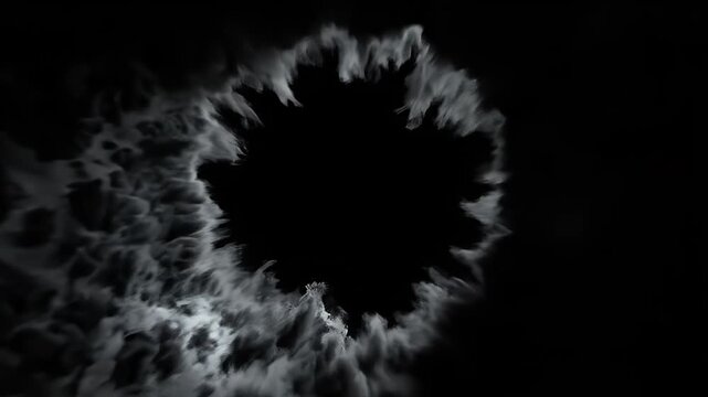 Abstract Dark Tunnel with Glowing Edges and Astronaut Falling into the Void.