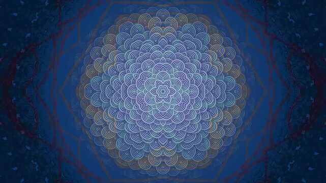 Abstract Blue Mandala Pattern for Meditation and Relaxation Background.