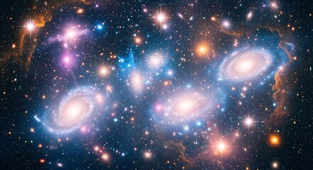 Fototapeta premium Cosmic Dance - A Symphony of Galaxies in the Vast Universe.