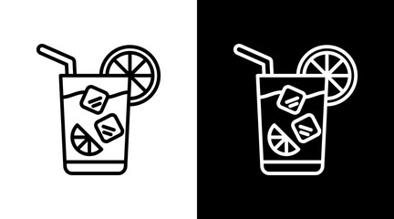 Cocktail Black White Icon Set Design  © Chimaul