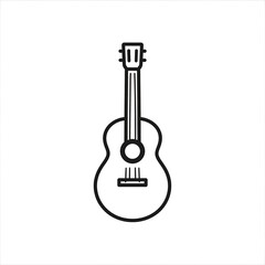 Fototapeta premium Acoustic Guitar Icon - Musical Instrument Illustration for Creative Projects.