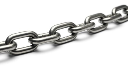 Obraz premium Close-up of a metal chain against a white background, highlighting its links and texture