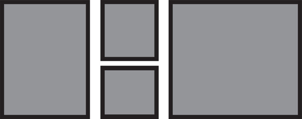 Set of photo frame with masking tape. Template for poster banner, black white photo of a square and rectangular shape. © Mst Rajia