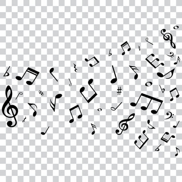 Music notes and symbols, vector illustration.