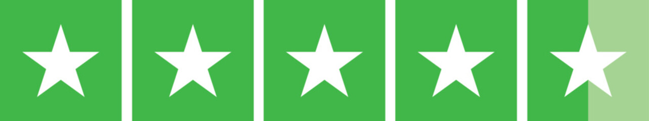 Fototapeta premium Five Star Rating System Infographic with Green Background and Customer Review Feedback Concept