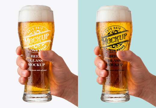 Beer Glass In Hand Isolated