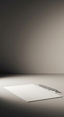 A clean, minimalist workspace featuring only a blank sheet of paper ready for new ideas and creative brainstorming, white, imagination, clear