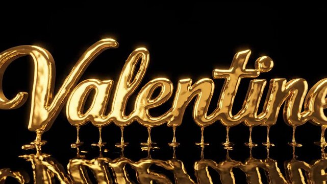 Opulent Gold Lettering. Shiny 3D metallic script text on black, perfect for holiday promotions and luxury branding.