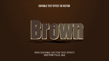 BROWN EDITABLE TEXT EFFECT VECTOR 3D