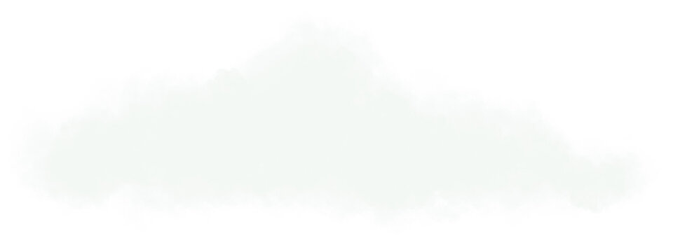White fluffy realistic cloud clip art. Cloud design element. Stock illustration isolated on white background.