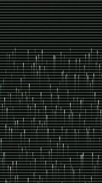 Abstract Digital Rain on Dark Screen with Horizontal Lines, Glitch Effect, and Data Stream.