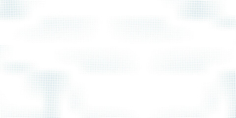 Modern abstract world map background created with blue halftone dots on a clean light backdrop. © arifin