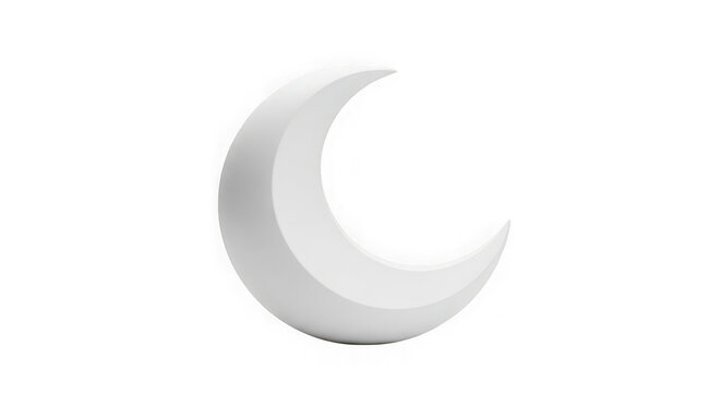 A crescent moon silhouette on a transparent background