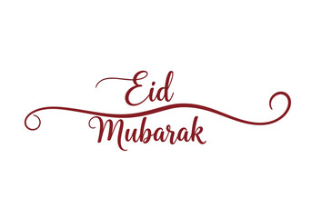 Eid Mubarak calligraphy vector design in elegant red script for Islamic holiday greetings © artificial_azad!