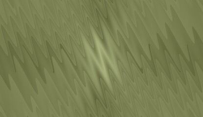 Olive green abstract background with wavy zigzag pattern and smooth textured surface