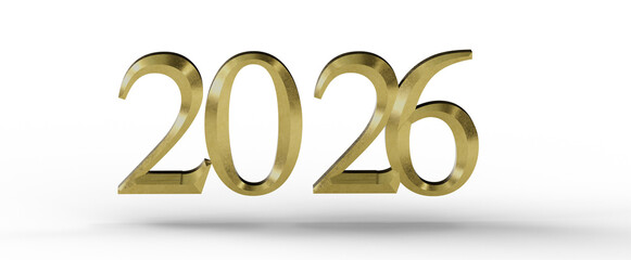 Luxurious golden 2026 font, perfect for New Year designs, holiday greetings, and future-themed projects. Clean, modern, © vegefox.com