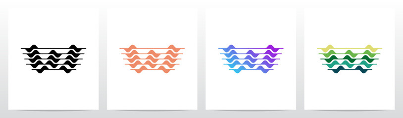 Obraz premium Curves Graph Chart Lines Wavy Abstract Shape Letter Initial Logo Design W