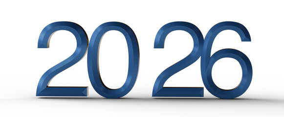 Stylish 2026 design isolated on white, perfect for new year greetings and financial themes. Ideal for invitations and pr © vegefox.com