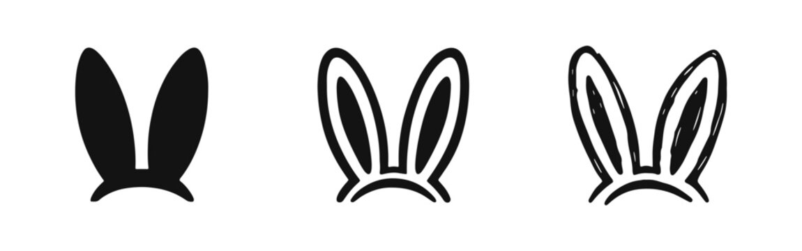 Bunny Rabbit Ears Vector Icon Set for Easter Holiday Design Elements
