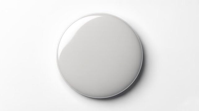 A round white object casting a subtle shadow on a plain white background.