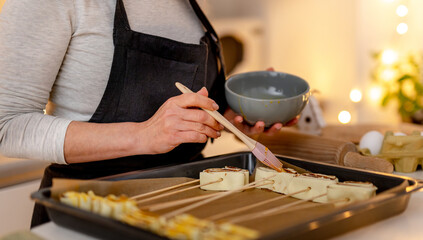 Woman Baking Christmas Treats