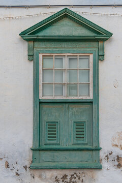 Historic Turquoise Window in Teguise, Lanzarote