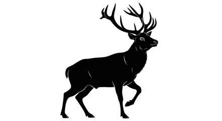 Obraz premium Running Deer with Large Antlers.