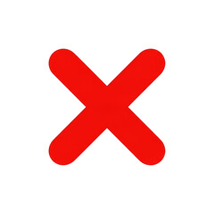 Fototapeta premium A red x symbol isolated on transparent background
