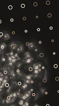 Abstract Dark Background with Luminous Circles and Bokeh Lights.