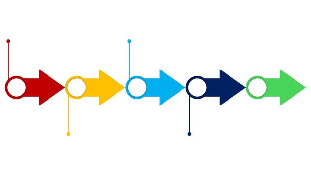 Colorful Block Arrow Timeline Infographic for Business Process and Project Progression