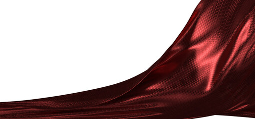 Dramatic shot of red fabric with a textured pattern, gracefully flowing and lit against a clean white backdrop. Perfect © vegefox.com