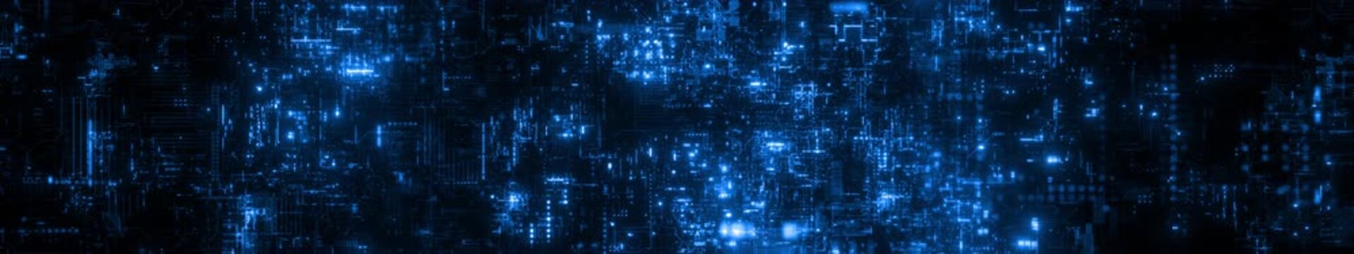 Futuristic Blue Digital Network Widescreen Seamless Loop Animation