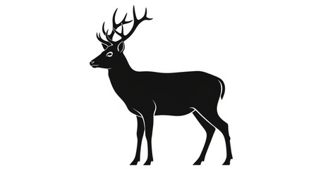 Obraz premium Silhouette of Deer with Antlers.