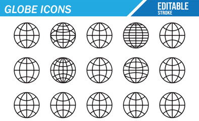 Worldwide Communication and Business Globe Icon Collection