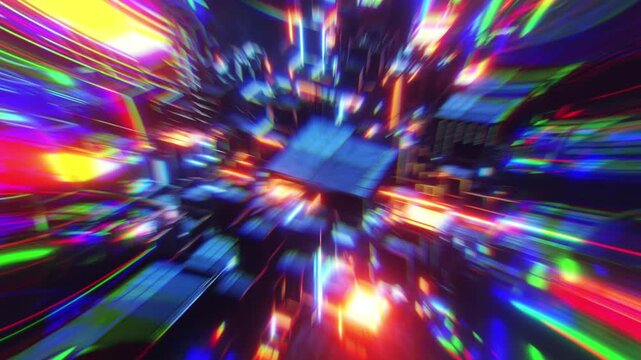 Animated background simulating the colors of light passing through a prism