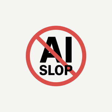 No ai slop sign symbol