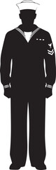 Sailor uniform silhouette vector illustration for navy and maritime service concept © MDRAYHAN