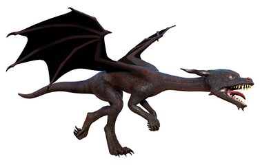 Fototapeta premium 3D Rendering Fairy Tale Dragon on White