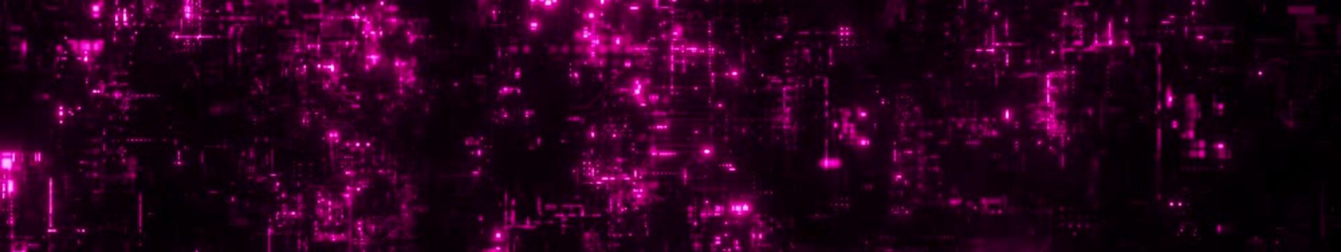 Neon Magenta Cyber Data Grid Panoramic Seamless Loop Background