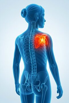 imagerie m&eacute;dicale repr&eacute;sentant une douleur au cou et aux cervicales dans un style radio rayons X