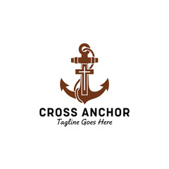 Obraz premium Religious Symbolism: Anchor and Cross Graphic Design Representing Faith and Hope