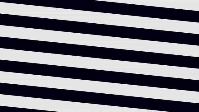 Abstract black and white diagonal stripes moving in a seamless loop background