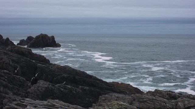 Dramatic Atlantic Coastline and Rocky Cliffs at Malin Head, Donegal, Ireland
