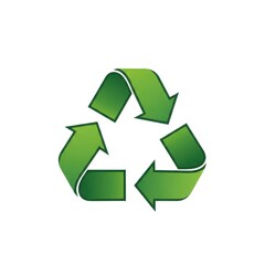 Obraz premium Green recycling symbol isolated on white background for eco friendly concepts
