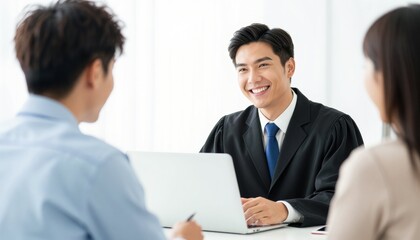 Interview with a judge legal proceedings courtroom professional interaction formal setting engaging perspective