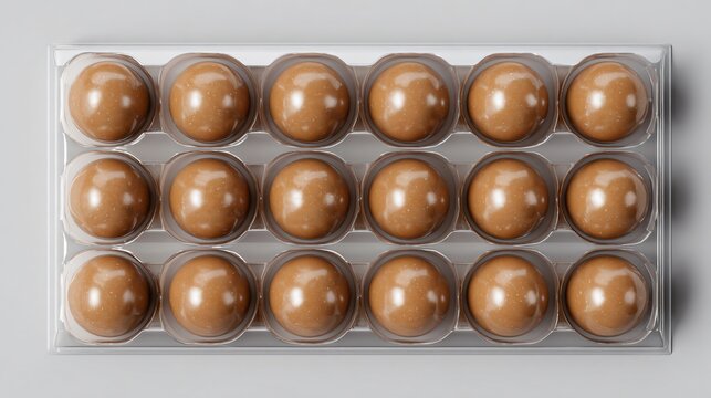 Peanut butter balls arranged neatly for packaging mockup