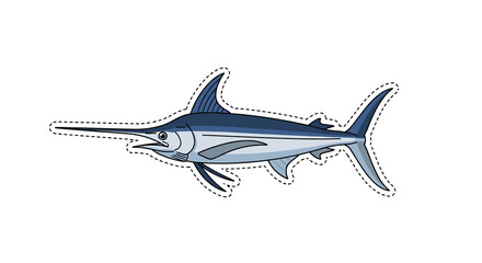 Obraz premium Swordfish illustration in vibrant colors with detailed features 