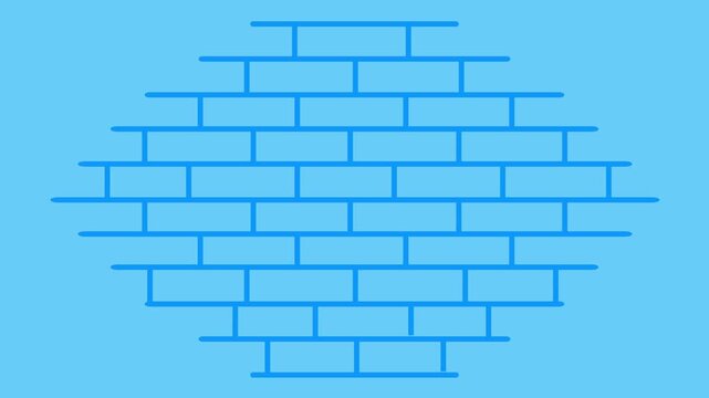 Diamond Shape Formed by Blue Bricks on a Light Blue animated Background blocks